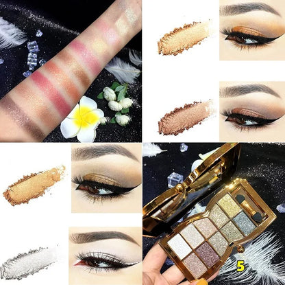 Paleta de sombras de ojos con brillo de 10 colores (Oferta2x1)